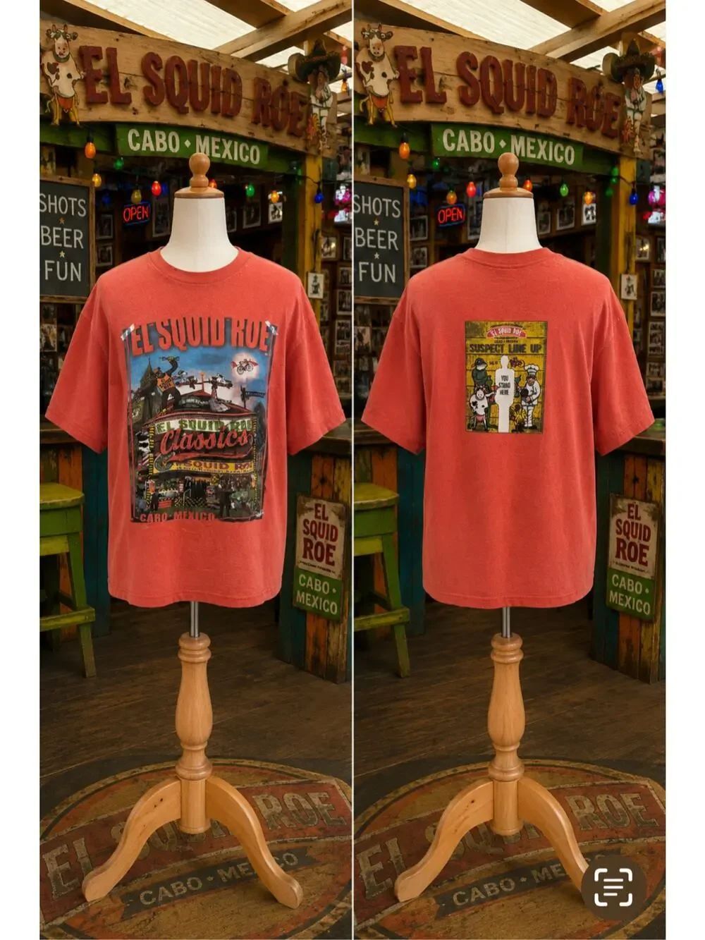Squid Roe Cabo Mexico Classics Graphic T-Shirt Tourist Tee Coral